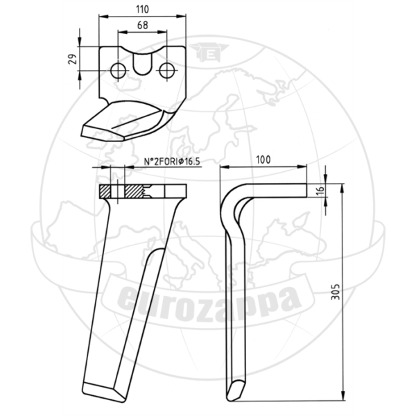 POWER HARROW BLADE - EMY & KUHN  2.72KG - Image 2